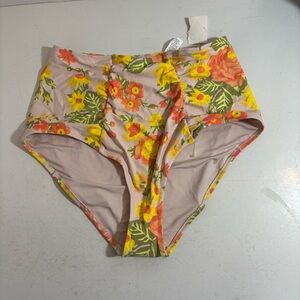BNWT Aerie women's floral high waisted bikini swim bottoms in size medium